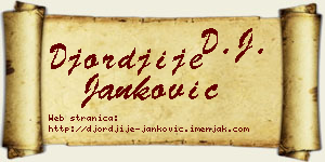 Đorđije Janković vizit kartica